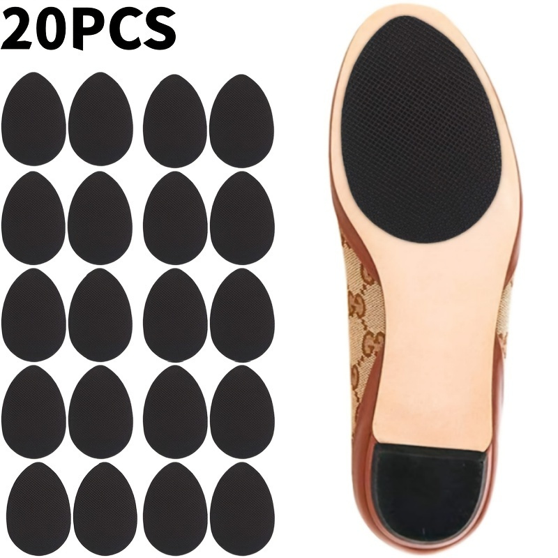 

20 Pcs Black Silicone Non-slip Shoe Pads - Self-adhesive Sole Protector Grips For Men's And Women's Footwear