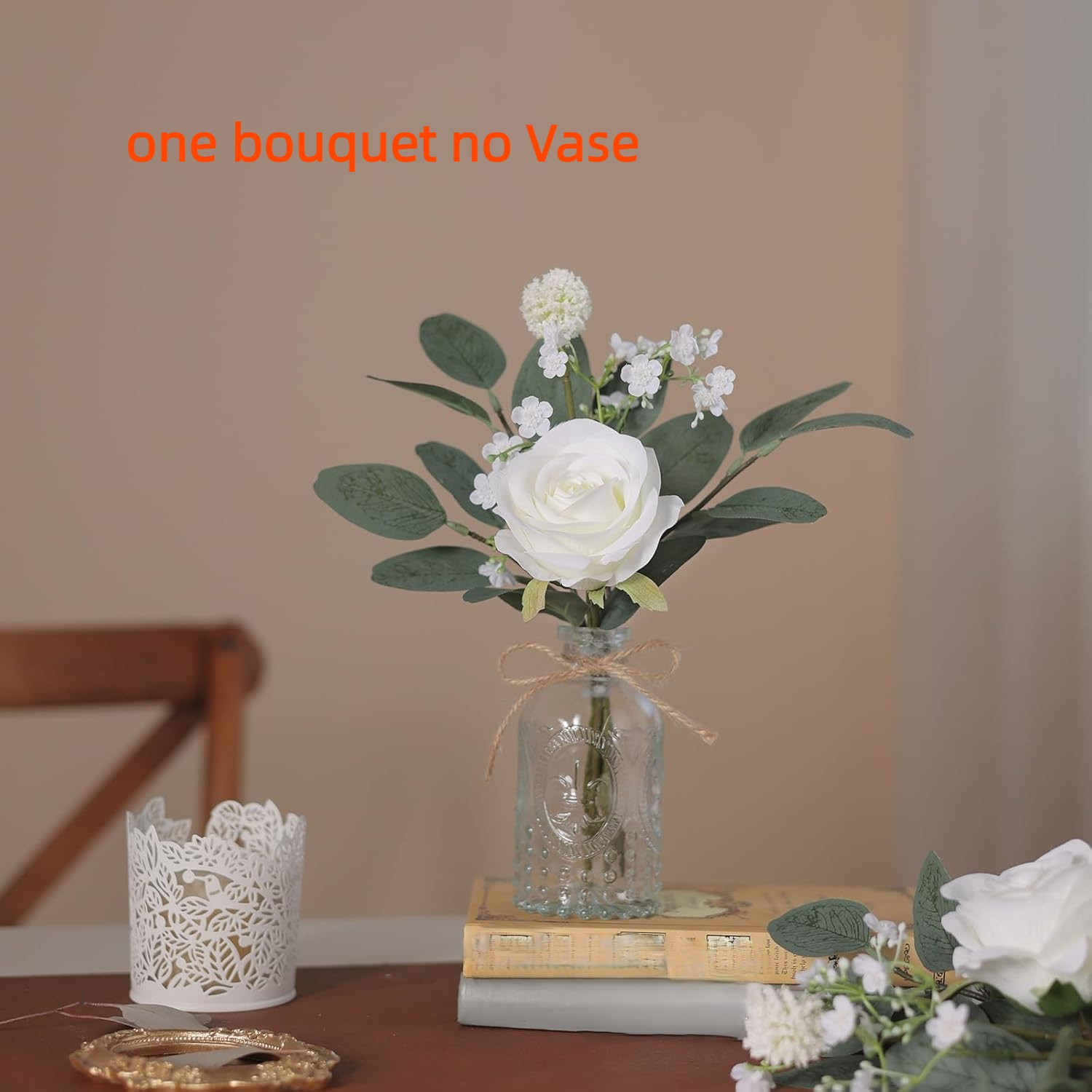Image of Faux Flowers Mini Artificial And Fake Eucalyptus For Wedding Party Dining Table Centerpiece Decorations Office Farmhouse Home Decor Decoration Christmas Halloween