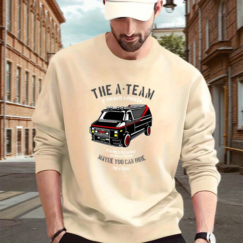 

The Graphic Crew Neck Sweatshirt - Casual Polyester Knit Active Long Sleeve Pullover With Slight Stretch & Regular Fit