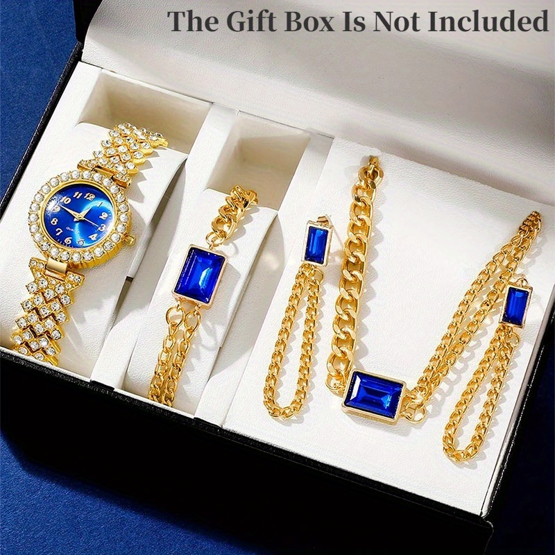 womens fashion watch necklace earrings bracelet set   female casual ladies quartz watches jewelry set