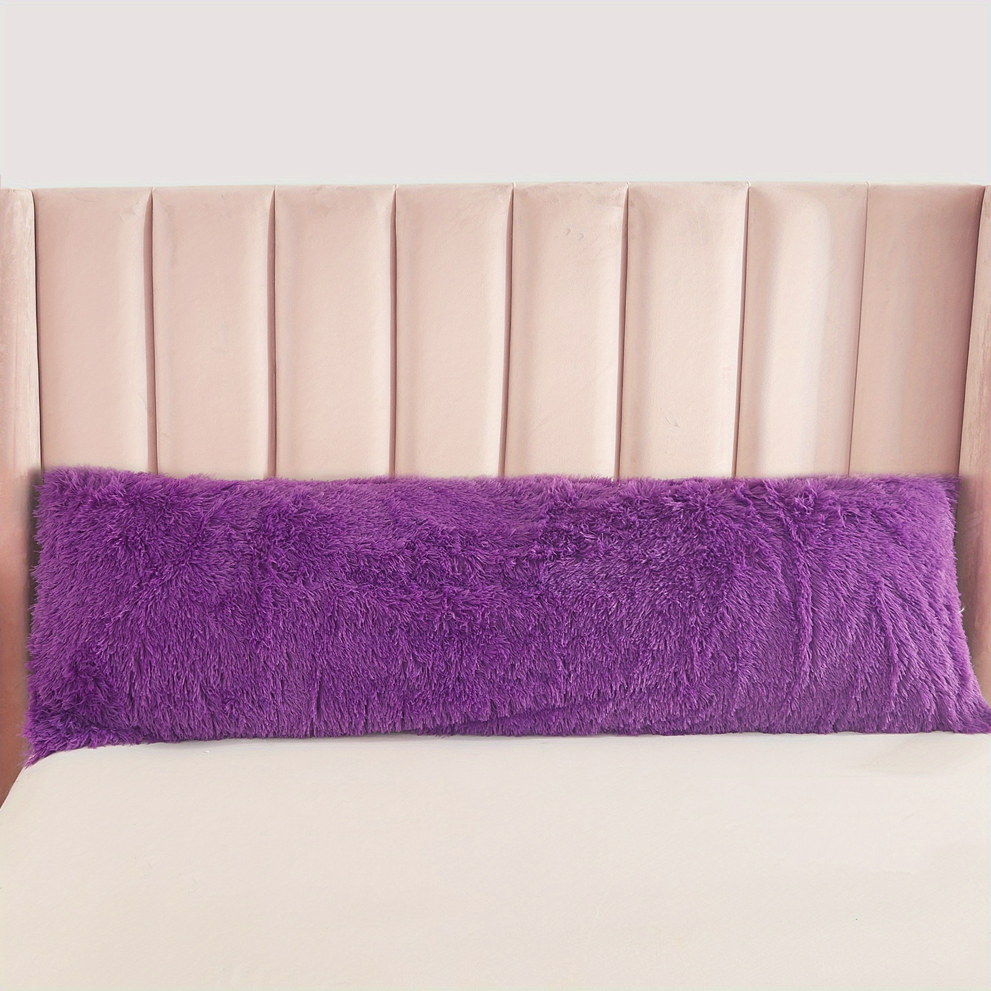 TEMU 1pc Solid Color Long Plush Bedding Pillowcase, Decorative Pillow Cover, 1pc Pillowcase Without Pillow Insert, Soft And Comfortable Fabric