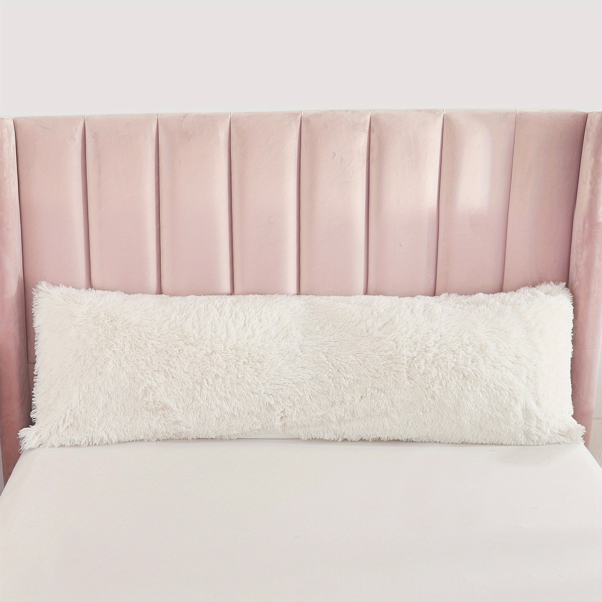 TEMU 1pc Solid Color Long Plush Bedding Pillowcase, Decorative Pillow Cover, 1pc Pillowcase Without Pillow Insert, Soft And Comfortable Fabric