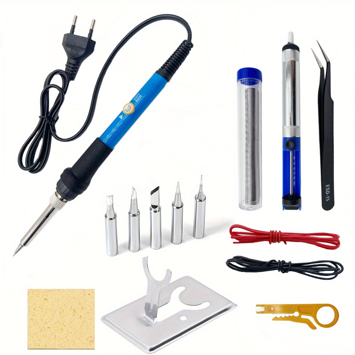 Kit Saldatore 60W Da 28 Pezzi - Set Completo Per Saldature Elettroniche - Foto 2