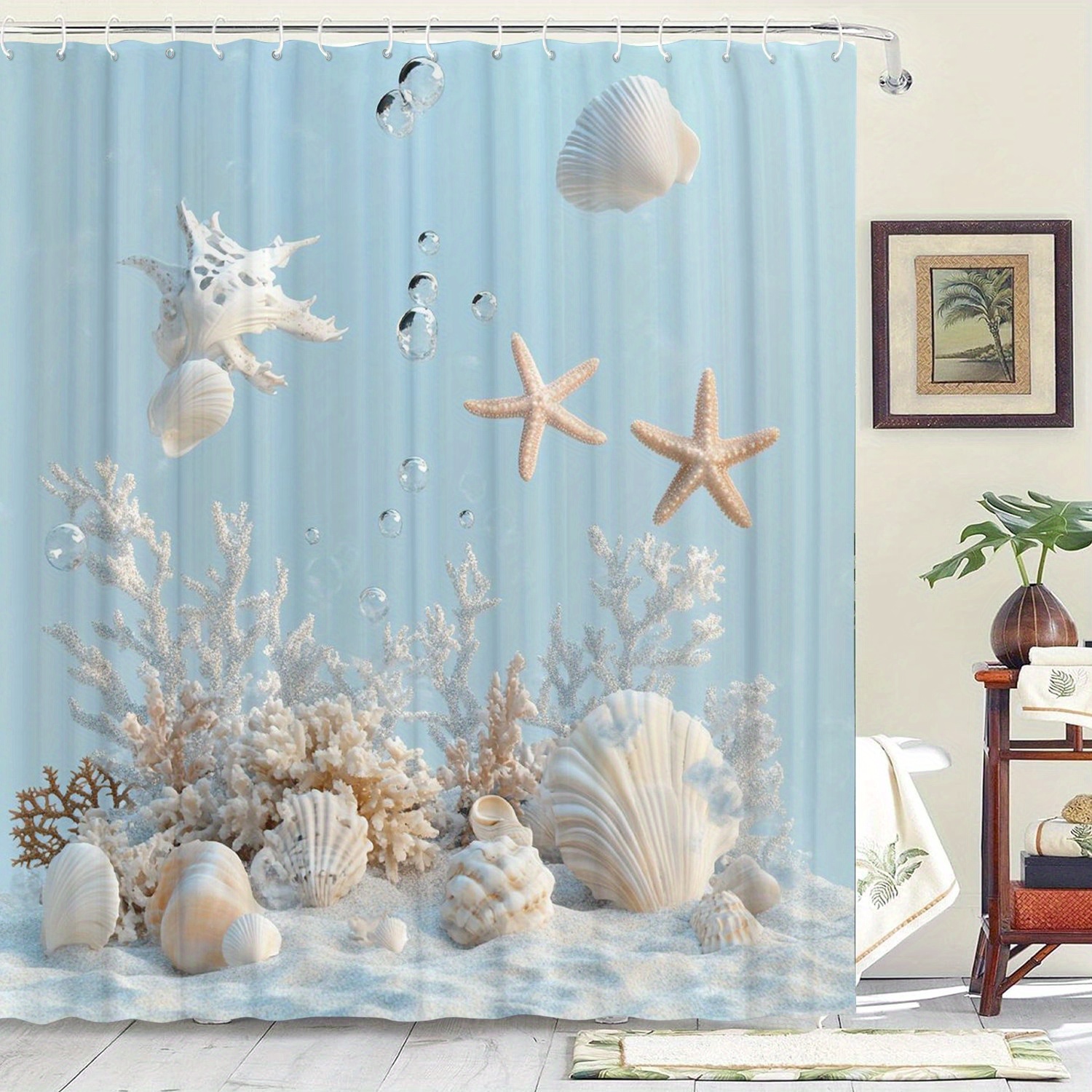 

- Bath Starfish And , Graphic , Includes 12 , Safe, Polyester , Non-woven For And Bathrooms