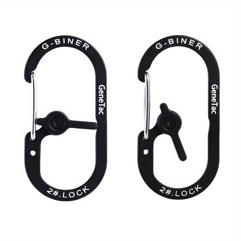 

1pc Aluminum Alloy G- Clip - Locking Carabiner For Outdoor Backpacks, Diy - Black