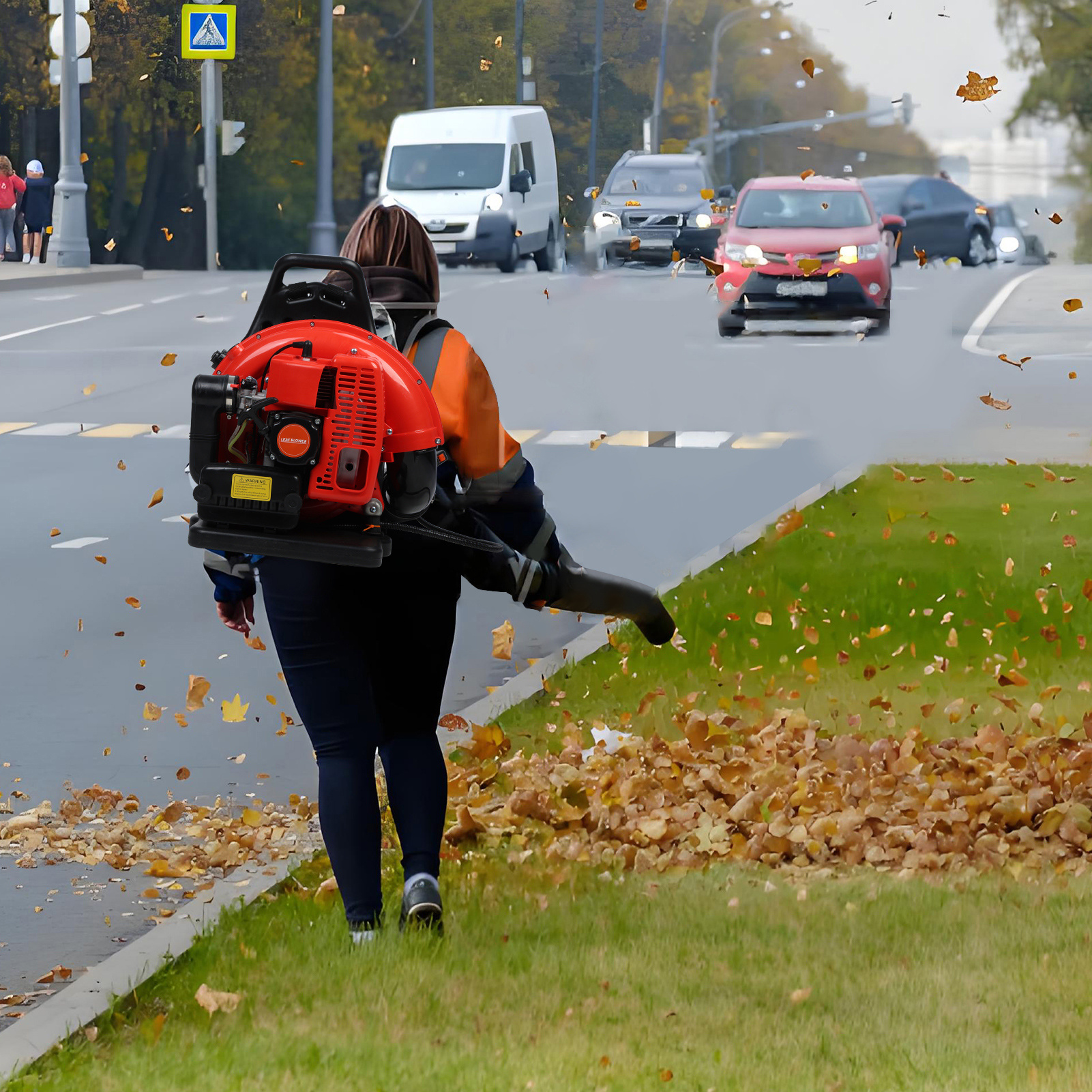 

1 70.87*19.69*17.72 Inch Backpack Leaf Blower Leaf Blower, 63cc Gas Powered Backpack Leaf Blower, 665cfm 2 Stroke Snow Blower For Lawn Care Yard Dust Debris (red)