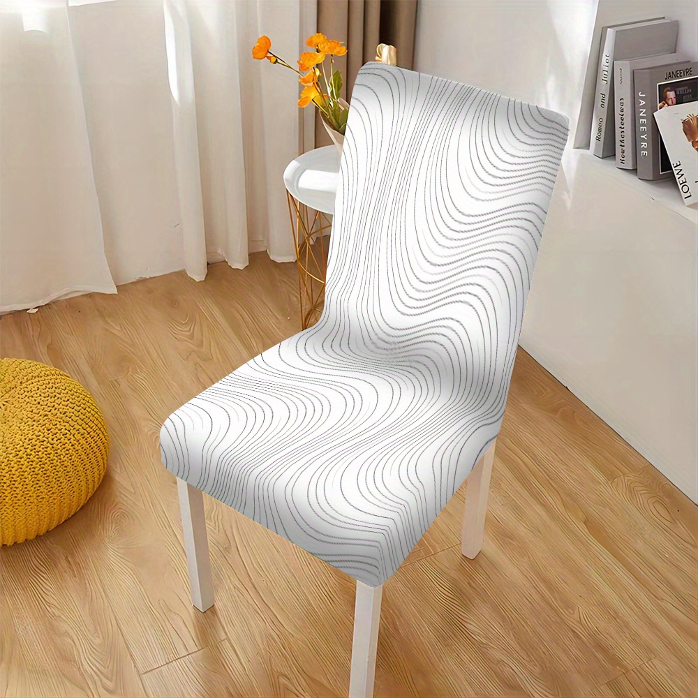 

Polyester Chair Slipcovers Set Of 2/4/6, Stretchable Geometric Pattern Dining Chair Covers, Machine Washable Slip-resistant Protector For Kitchen And Living Room Chairs