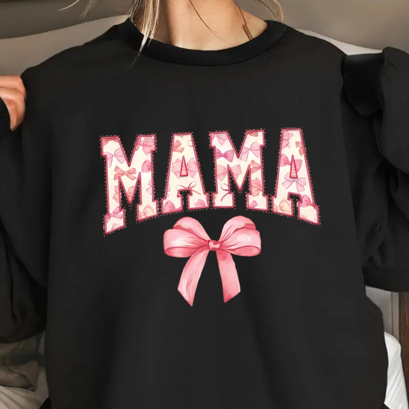 

Women's Bow & '' Long Sleeve Sweatshirt - Polyester,