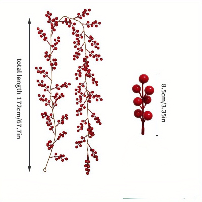 Image of 76.8in Garland, Flexible Artificial Christmas Vine, Garland, For Indoor Home Fireplace Winter Christmas Holiday New Year Decor