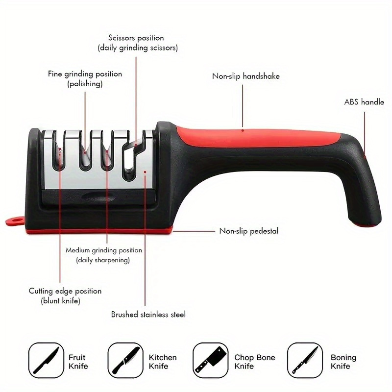 4 stage professional knife sharpener diamond ceramic rods safe design restores blades quickly details 5