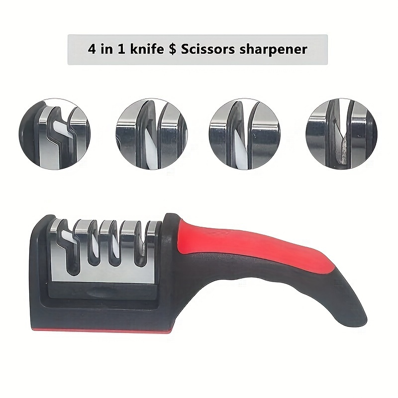 4 stage professional knife sharpener diamond ceramic rods safe design restores blades quickly details 0
