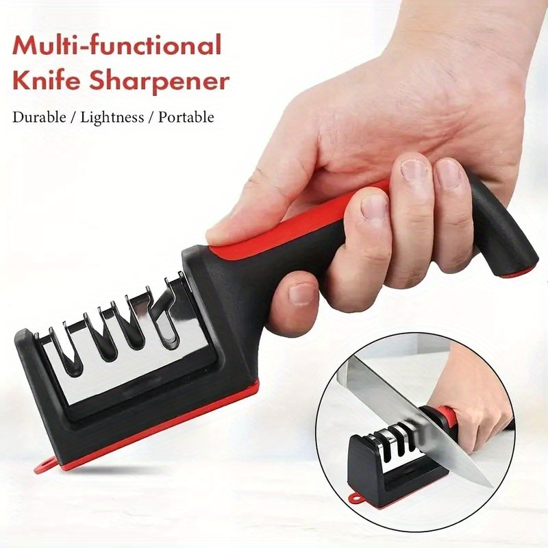 4 stage professional knife sharpener diamond ceramic rods safe design restores blades quickly details 4