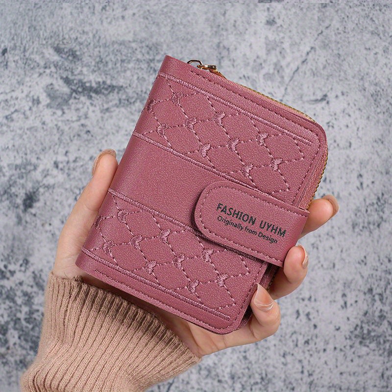 E-shop 2024 Neue Damenhandtasche Kurz Großes Fassungsvermögen Reißverschluss Münztasche Liebesfarbe Clutch Kartenhalter