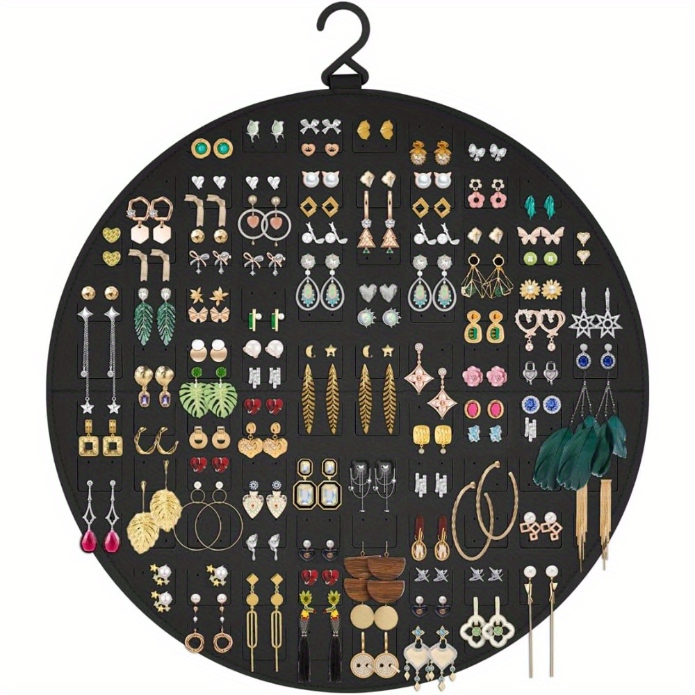 Earring Holder Organizer, Hanging Earrings Organizer Round Earring Holder Hold Up 130 Pairs, Wall Earring Display Earrings Hanger Earring Storage For Women - Pink, Jewelry Towers
