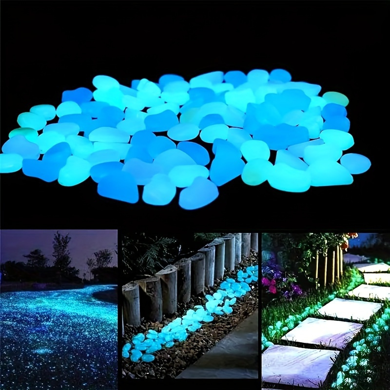 

500pcs Vibrant -in-the-dark Pebbles - Plastic Stones For Garden, , Aquarium & Decor, Pebbles For Garden