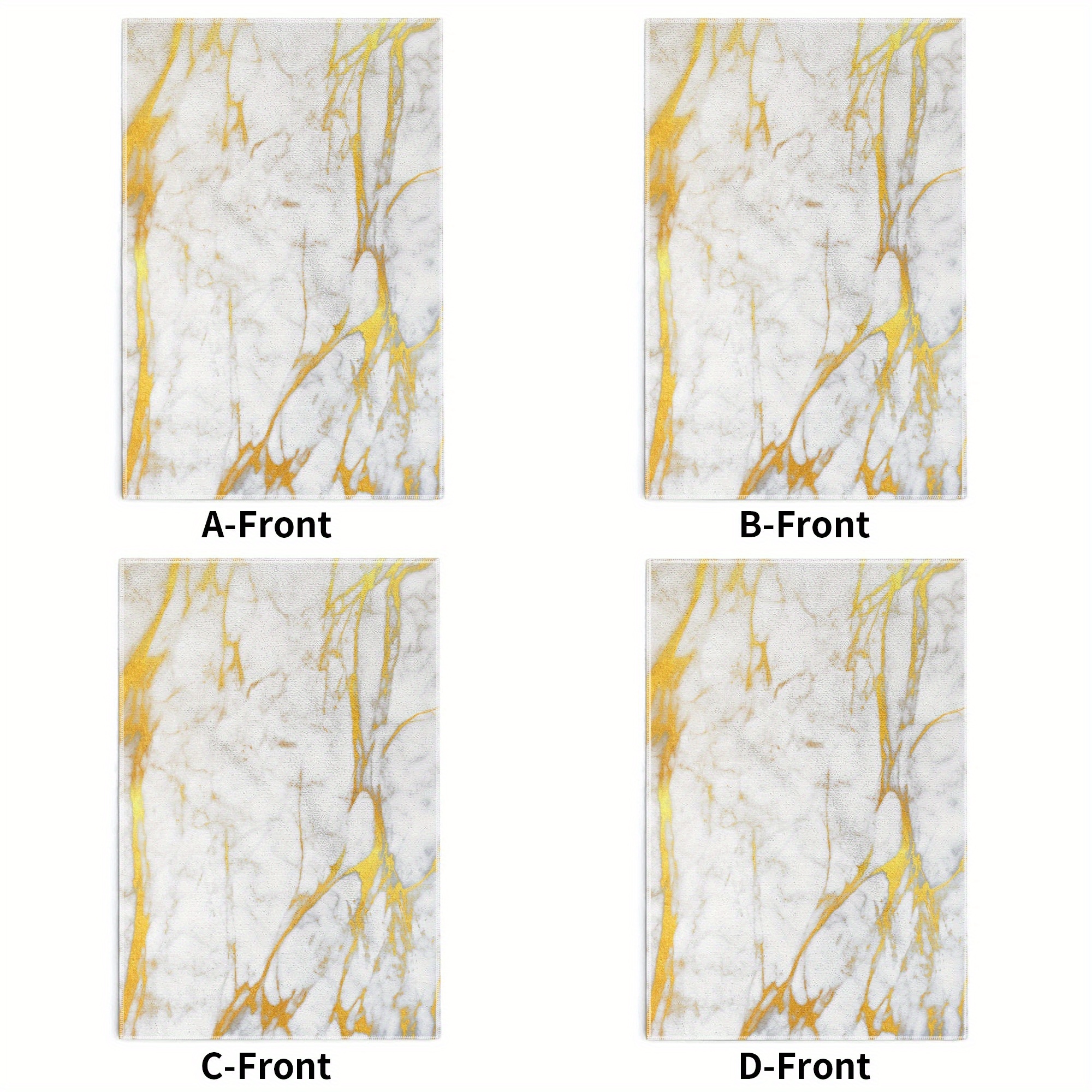 

4pcs Set Golden Marble Soft & Skin-friendly Face Towels, 18x26 Inches - Perfect For Home Use, Machine Washable