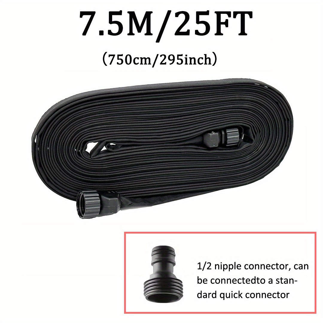 Soaker Hose For Garden Beds, Soaker Hose For Foundation Watering, 70% Water, 3/4" , With 1/2 Connector, Lightweight Durable Drip Hose For Lawn, Plants(25/50/75/100ft)