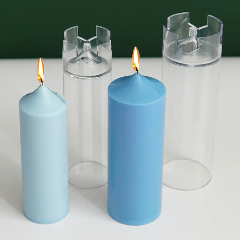 

Diy Large Cylinder Candle Mold Kit - Durable Acrylic Pc Plastic For Aromatherapy & Home Decor Crafts, Transparent