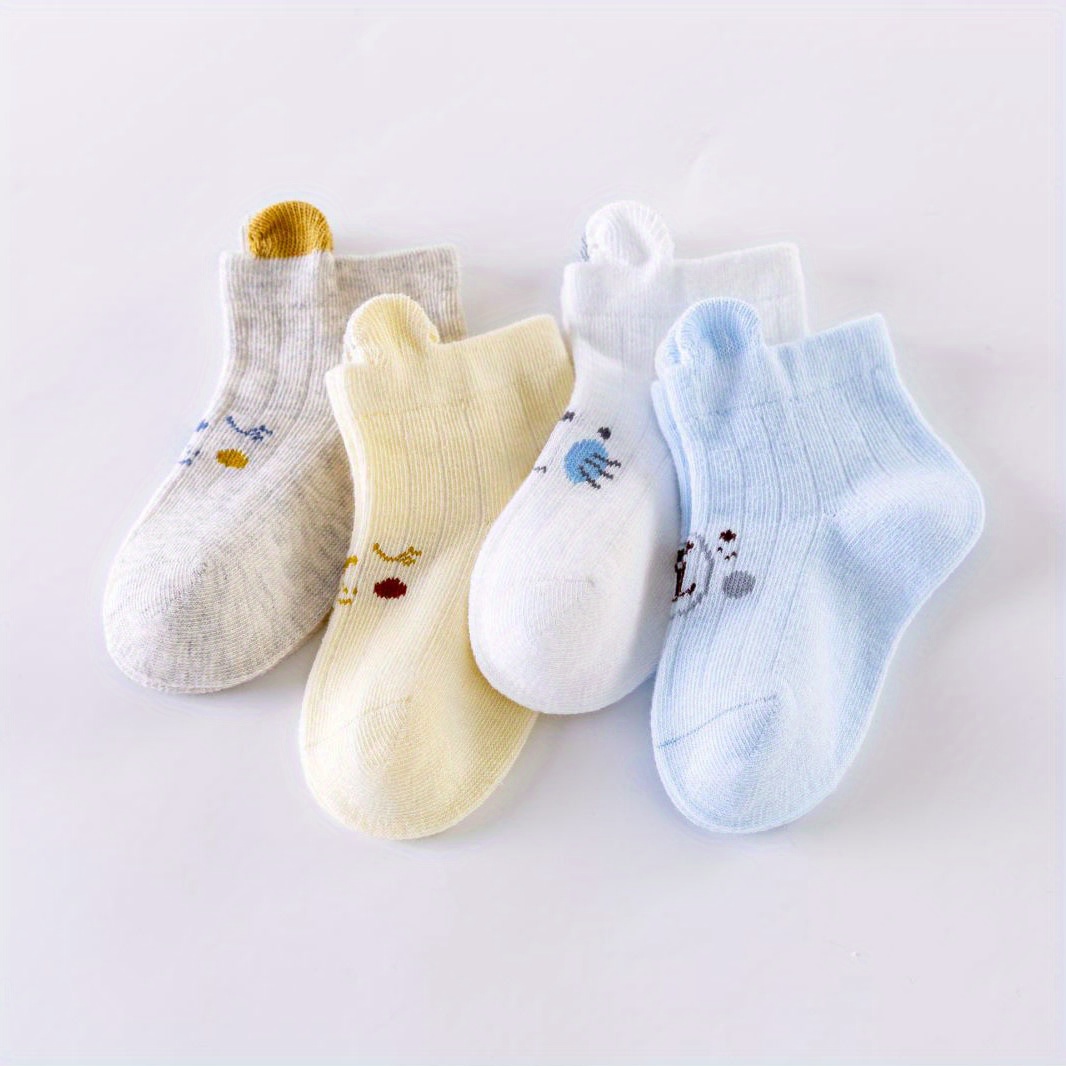 4 Pairs Newborn Baby Socks Cute Socks For Newborns Soft And Comfortable Short Socks For Spring Summer Autumn And Winter