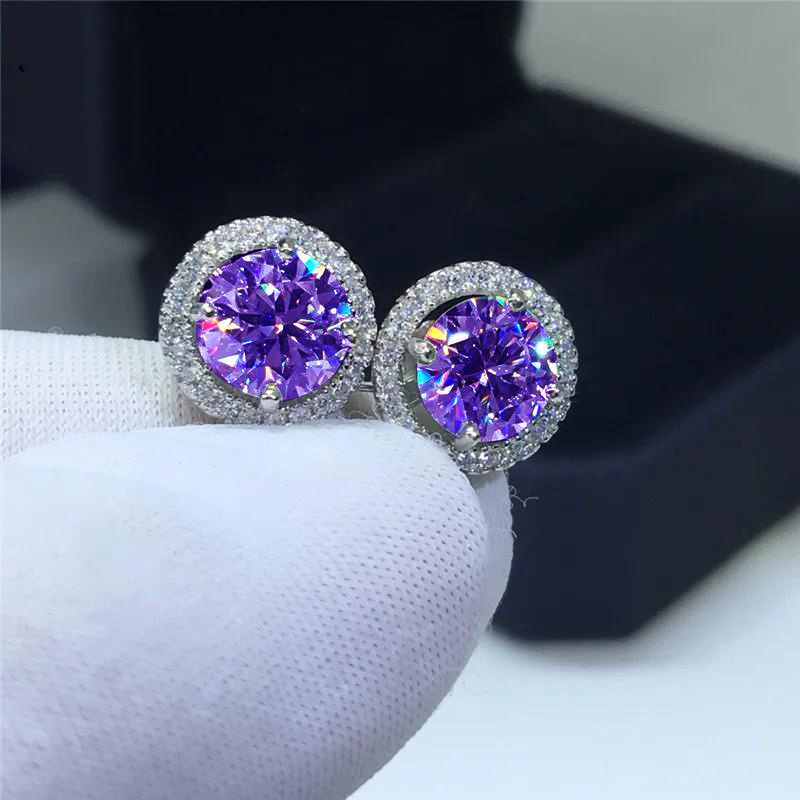 

Minimally Designed Birthstone Amethyst Earrings Fashionable Classic Earrings Men's Christmas Gifts Ear Hooks Earrings Valentine's Day Gifts