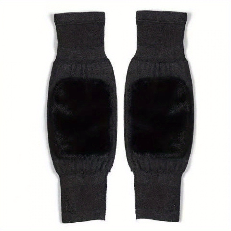 Image of 1 Pair Tight-fitting Leg Guards, Thick And Fleece-lined For In Autumn And Winter; Designed To Legs From Cold And Wind, And To Joints