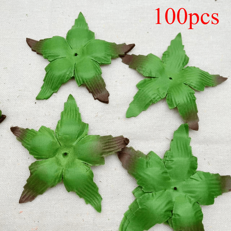 30/ 100pcs Realistic Simulation Rose Green Leaf Rose Holder Accessories - Perfect For Decoration, Diy Rose Wedding Making Flower Bouquet Garland Valentine's Day Gift