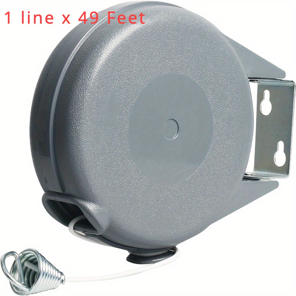 TEMU Retractable Clothesline Heavy Duty Retracting Clothes And Indoor With Durable Abs Shell Extruded , With Lock To Prevent Sagging, Clotheslines