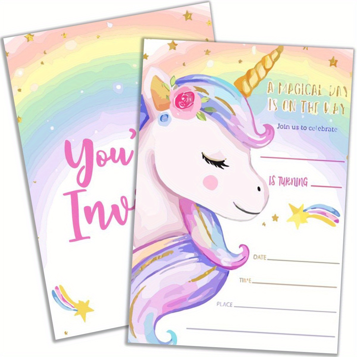 

20pcs Cartoon-themed Birthday Party Invitations With Envelopes - , Includes Halloween, Christmas, Thanksgiving Celebrations, Girls Birthday Party Invitations