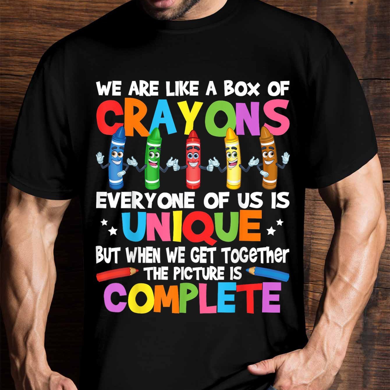 

Fun Teacher, We Are Just Like A Box Of Crayon T-shirts For Men, Funny T-shirts For Men, Short-sleeved T-shirts For Short-sleeved Novelty Classic Version, Round Neck, T-shirts