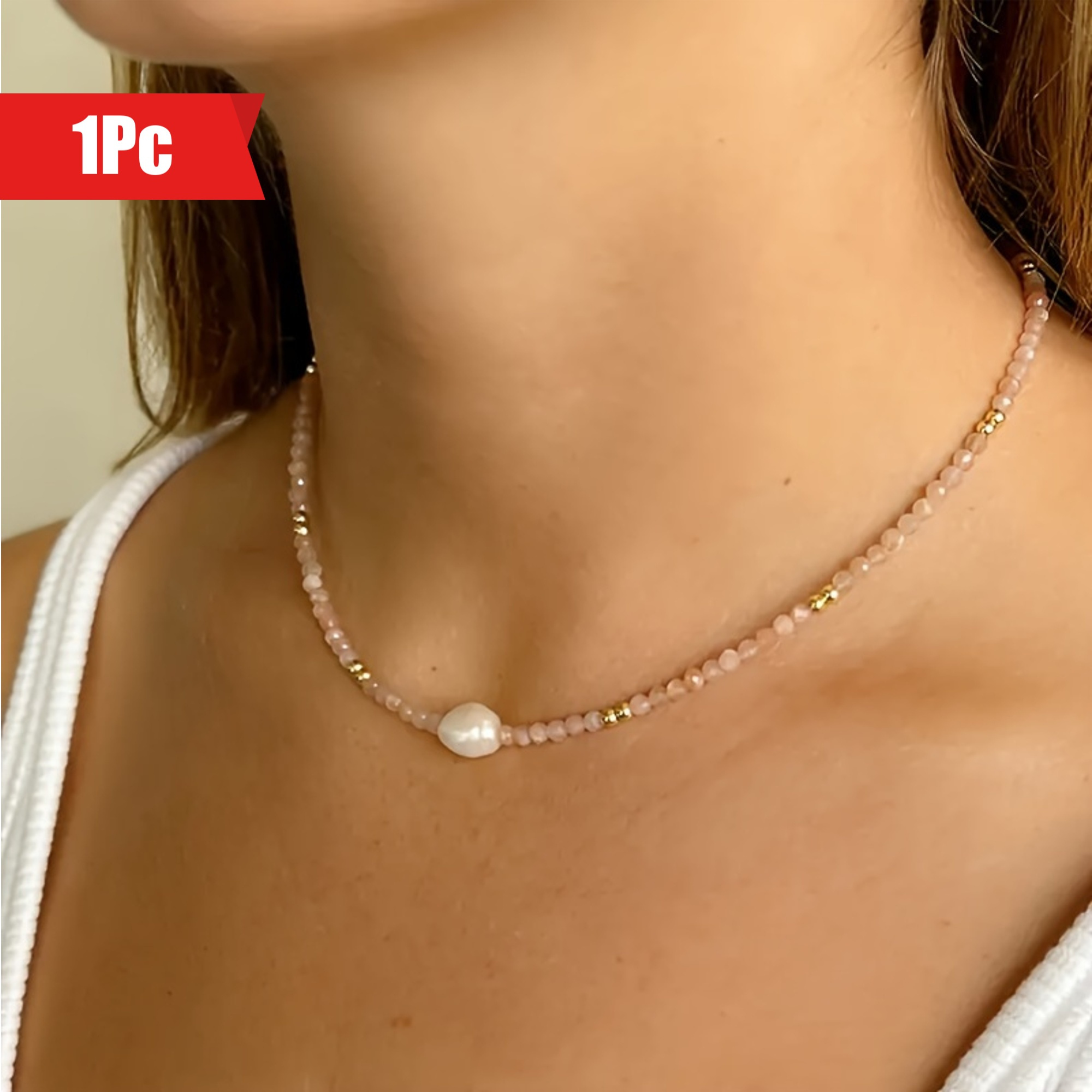 

1 Piece Crystal Necklace Fashion Minimalist Summer Beach Style Fashion All-day Wear Elegant Temperament Jewelry