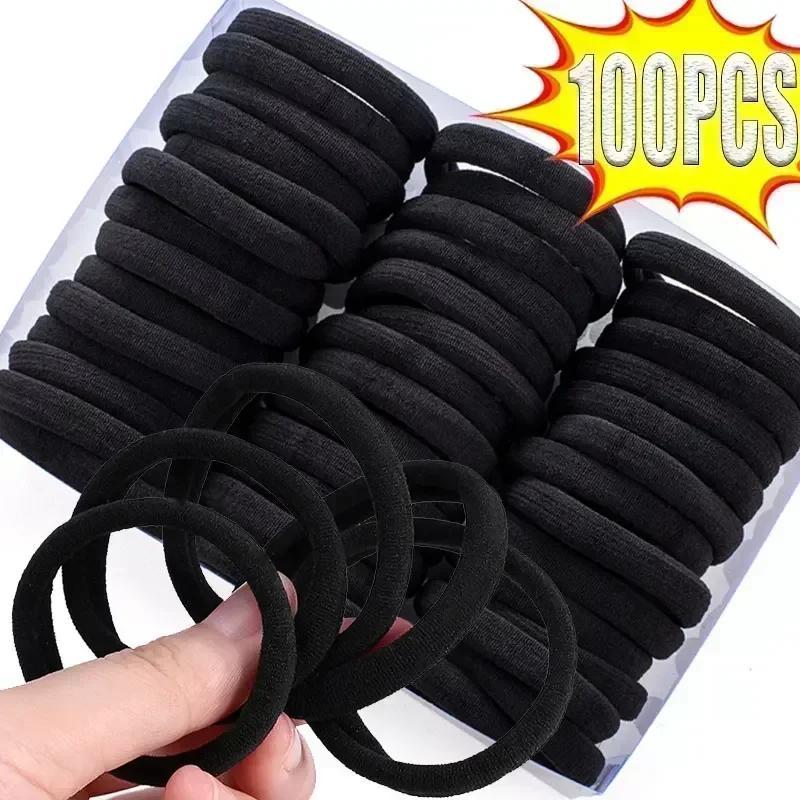 TEMU 100pcs Pack Elastic Hair Bands Suitable For Women,, - High-stretch Rubber Ponytail Holders, Scrunchies, Hair Ties - Minimalist Hair Accessories
