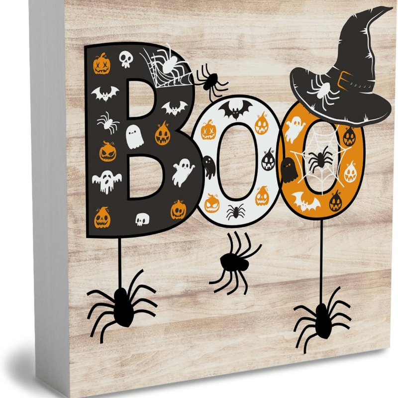 

1pc, "boo" Pvc Sign, 3d Desk Decor, Multipurpose English Language Plaque For Home, Kitchen, Garden, Patio, Indoor & Outdoor Art - Perfect Gift