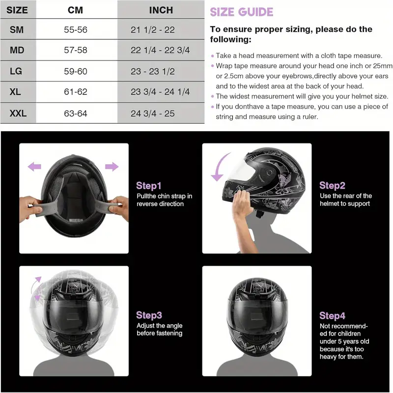 dot motorcycle bike full face street helmet xl details 0