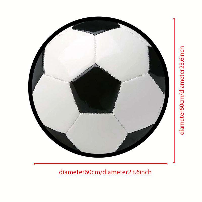 TEMU 1pc Tapis Rond en Polyester avec Imprimé Football - Parfait pour , et la Décoration de Bureau | Lavable en Machine