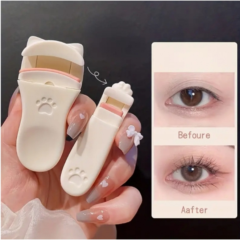[2 Pieces Long Lasting Curler] 2 Pieces Cat's Paw Eyelash Curler Cute Design Long Lasting Professional Women's Makeup Accessory Tool For All Eyelash Shapes