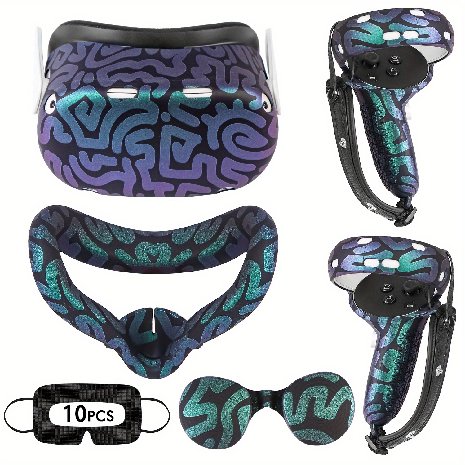 5pcs silicone cover set compatible oculus meta quest vr Temu