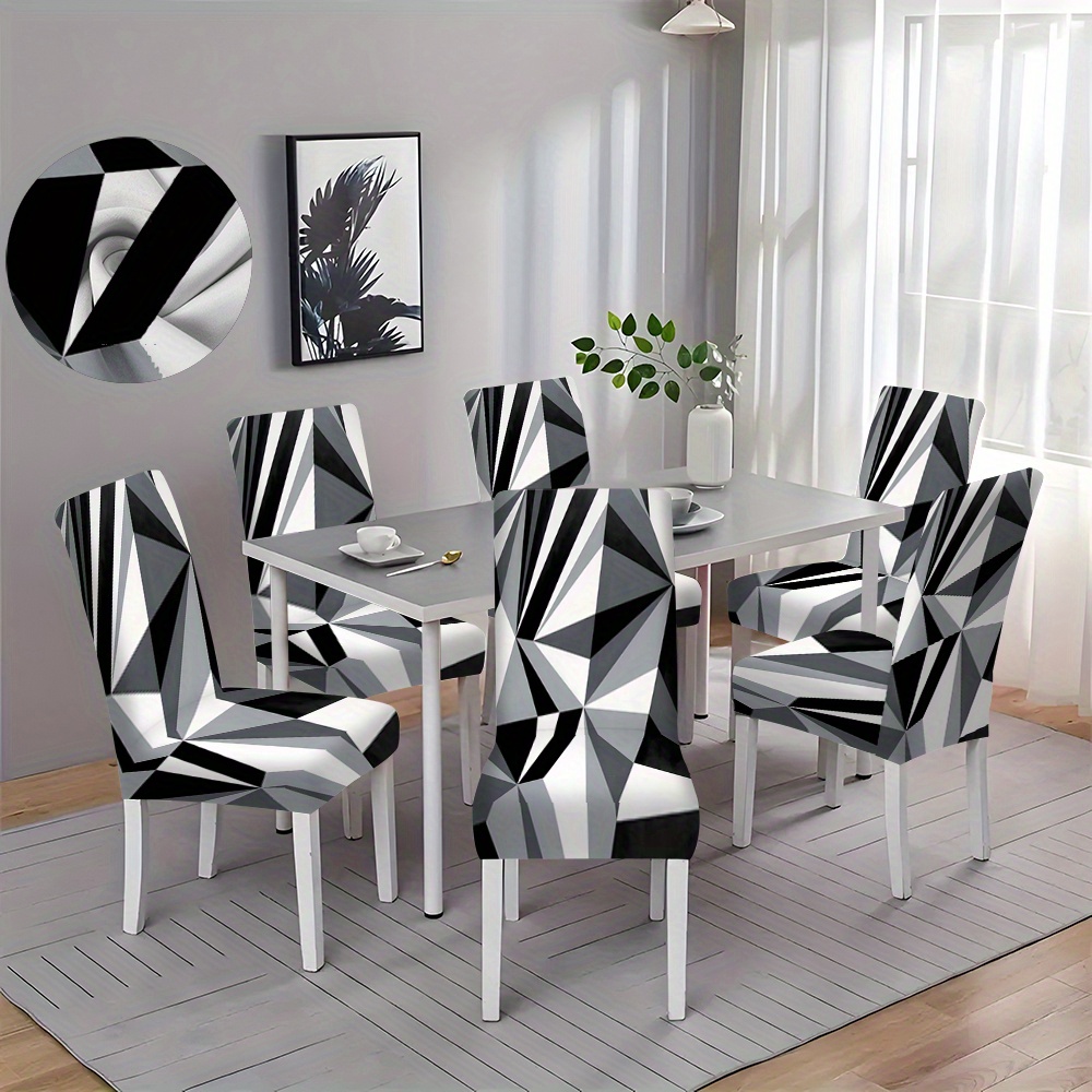 

Jit 2/4/6pcs, Light Luxury Geometric Print Chair Cover Removable Washable Chair Protector Suitable For Home Kitchen Restaurant Dining Chair Cover Home Festive Atmosphere Decoration