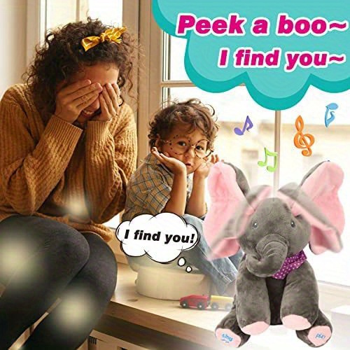 interactive   with hide and seek game singing musical bear doll for girls over 6     operated aa batteries not included elephant toy details 0