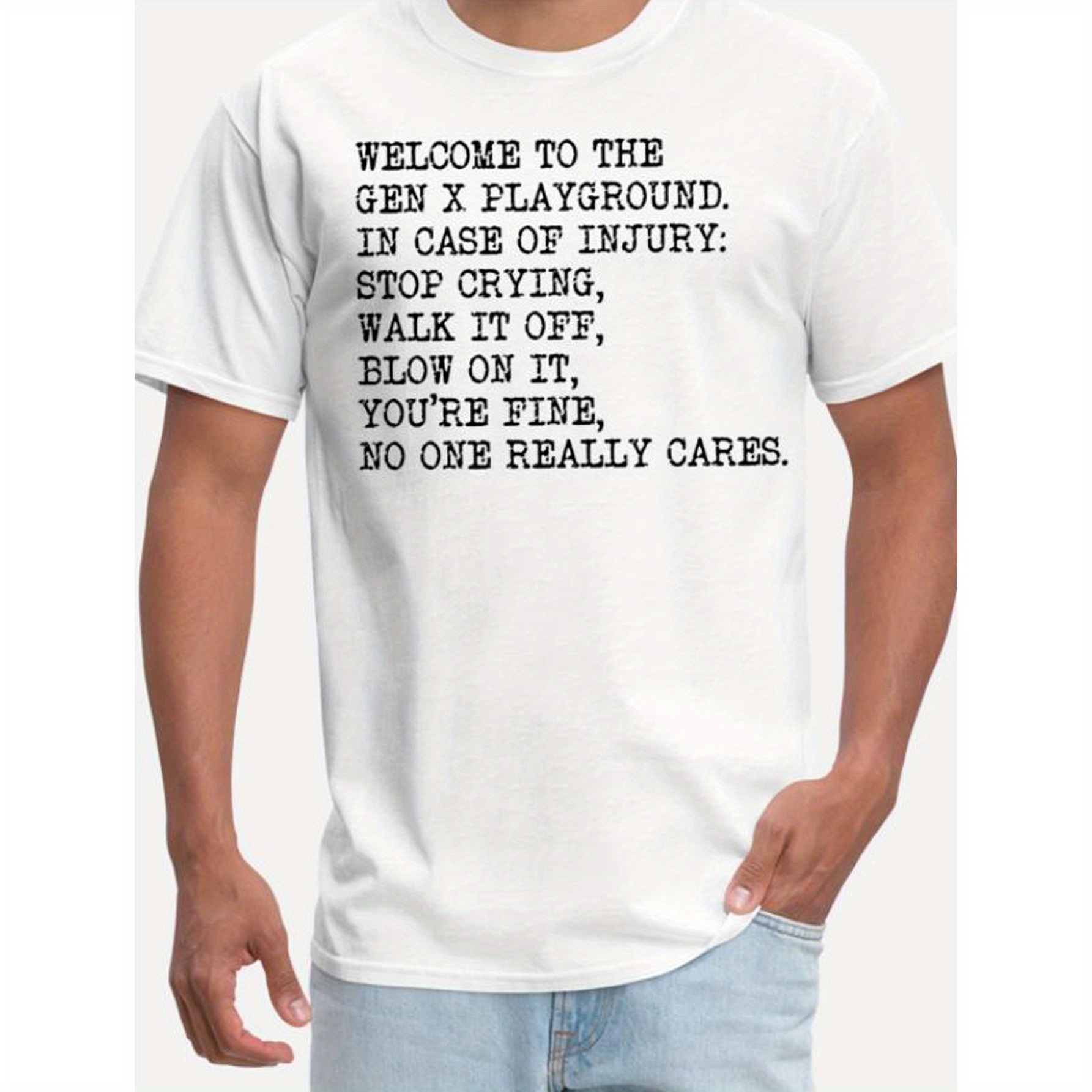 

Men's Playground Mens Generation X Playground Short Sleeve, Chic Letter Print Design - Perfect For Summer Sports, Casual Wear, And Everyday Styling