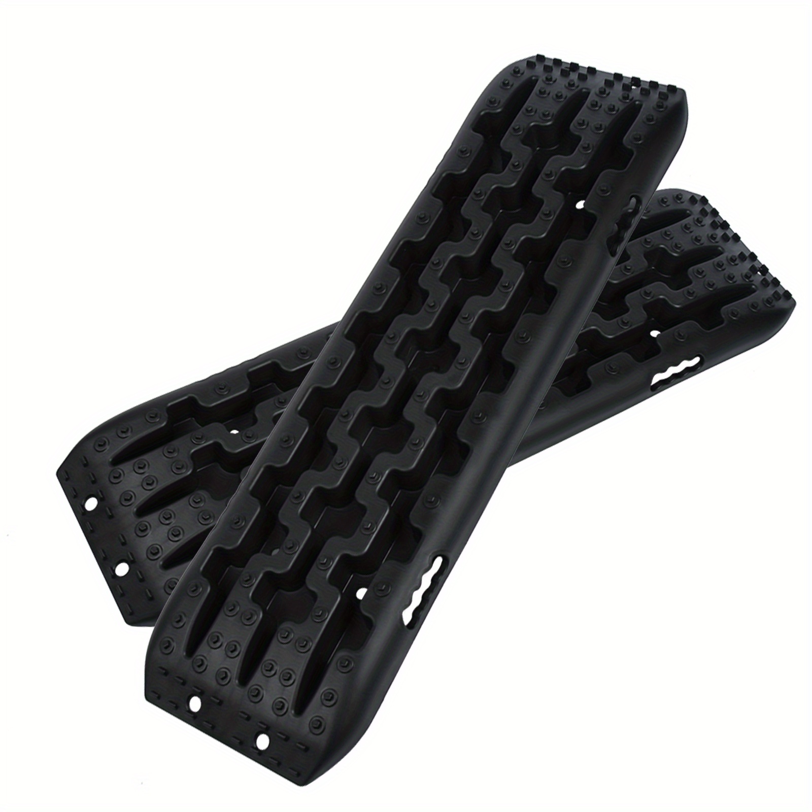 Image of Sand Sheets Pack Of 2 Traction Aid Motorhome Hdpe Offroad Tracks Additions Black Traction Mat Traction Aid Tyre Mud Sand Snow Tyre Ladder Traction Plates For Off-road Vehicles Trucks