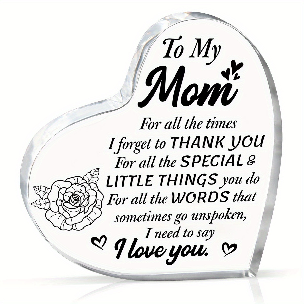 

1pc Mom Birthday Gifts For Mom I Love You Mom Day Gifts Hug Heart Crystal Paperweight For Mom From Daughter Son For Christmas Day Birthday Thanksgiving Presents