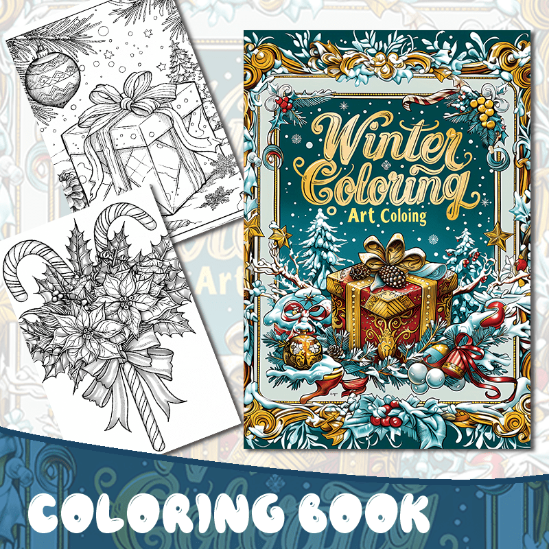 Image of Innovative, Upgraded Version, 22-page Thick Paper Winter Christmas Coloring Book For Adults - A Relaxing Activity And Birthday Party Gift