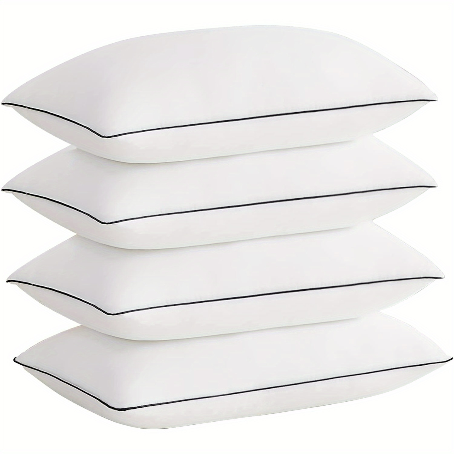 

4pcs Bed Pillows For Sleeping, Quality 3d Microfiber Filling With Breathable Cover For Side Back And Stomach Sleepers