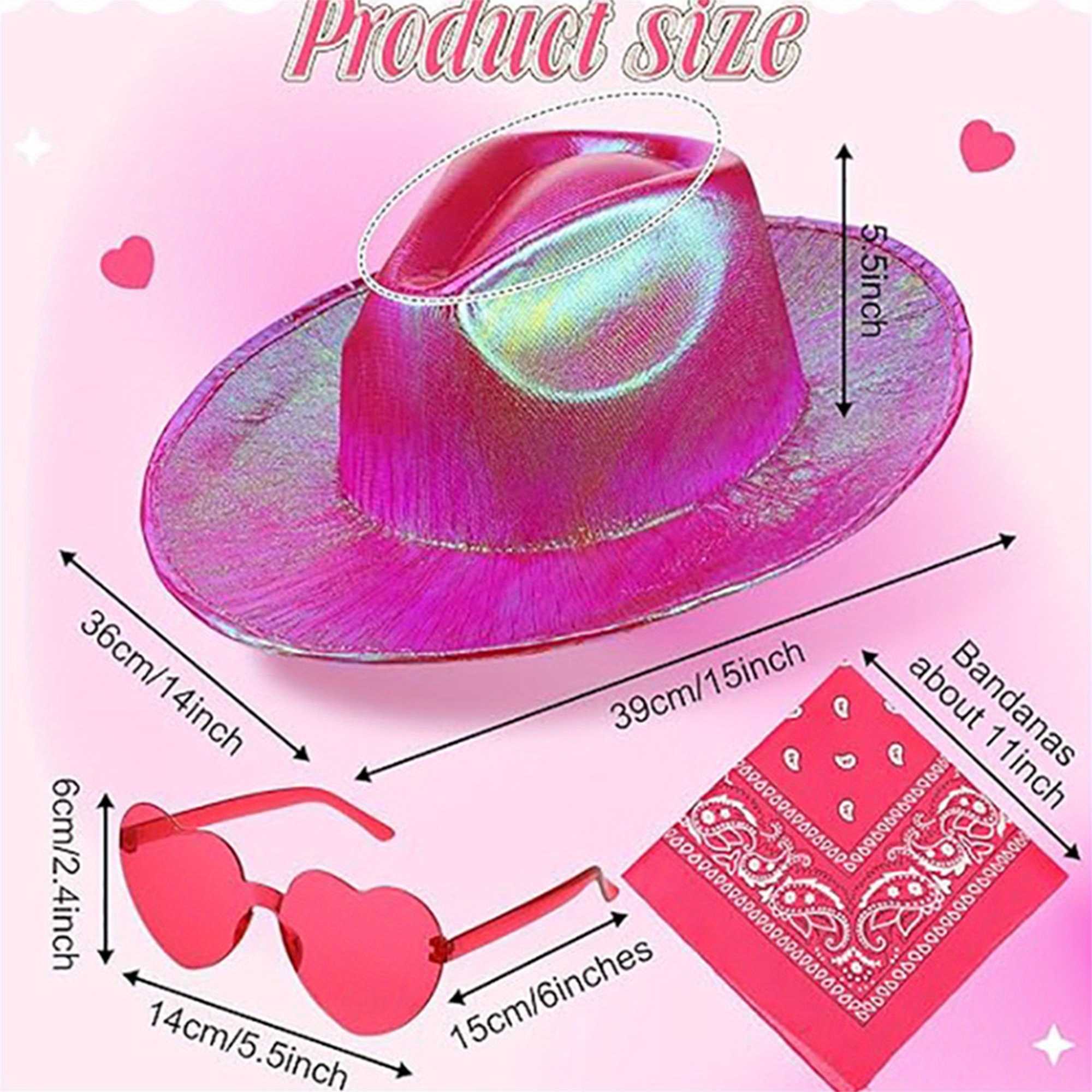 4pcs set western cowboy costume set including cowgirl hat - Temu display picture 1