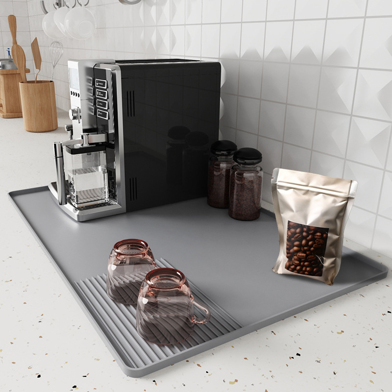 TEMU 1pc Heat-resistant Non-slip Silicone Coffee Machine Mat - Durable Kitchen Table Protector With , Easy- For Espresso Machines, Coffee Makers &