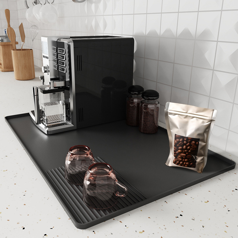 TEMU 1pc Heat-resistant Non-slip Silicone Coffee Machine Mat - Durable Kitchen Table Protector With , Easy- For Espresso Machines, Coffee Makers &