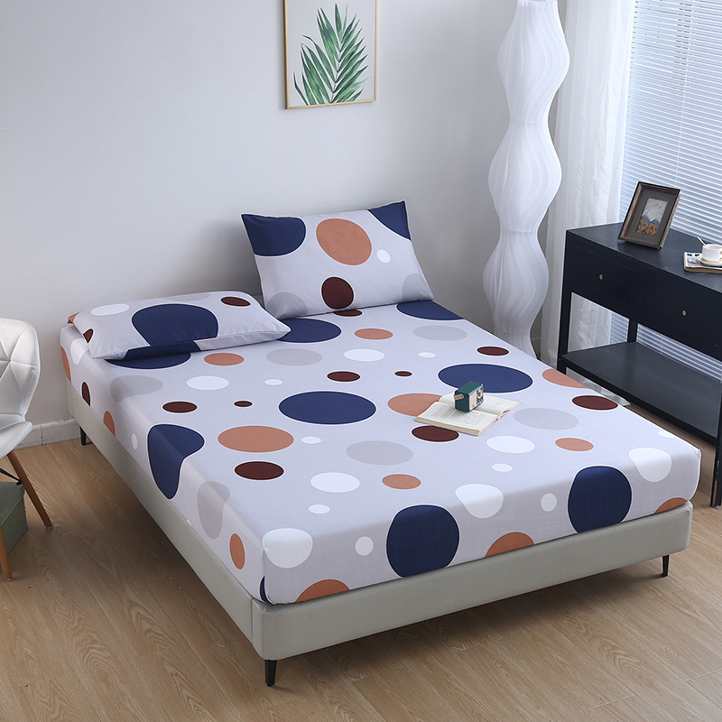 

3 Pieces Soft And Comfortable Geometric Dot Print Bedding Set With 2 Pillowcases And 1 Fitted Sheet, Suitable For Bedroom Or Guest Room, 30-34cm Height, No Pillow Core, Machine Washable