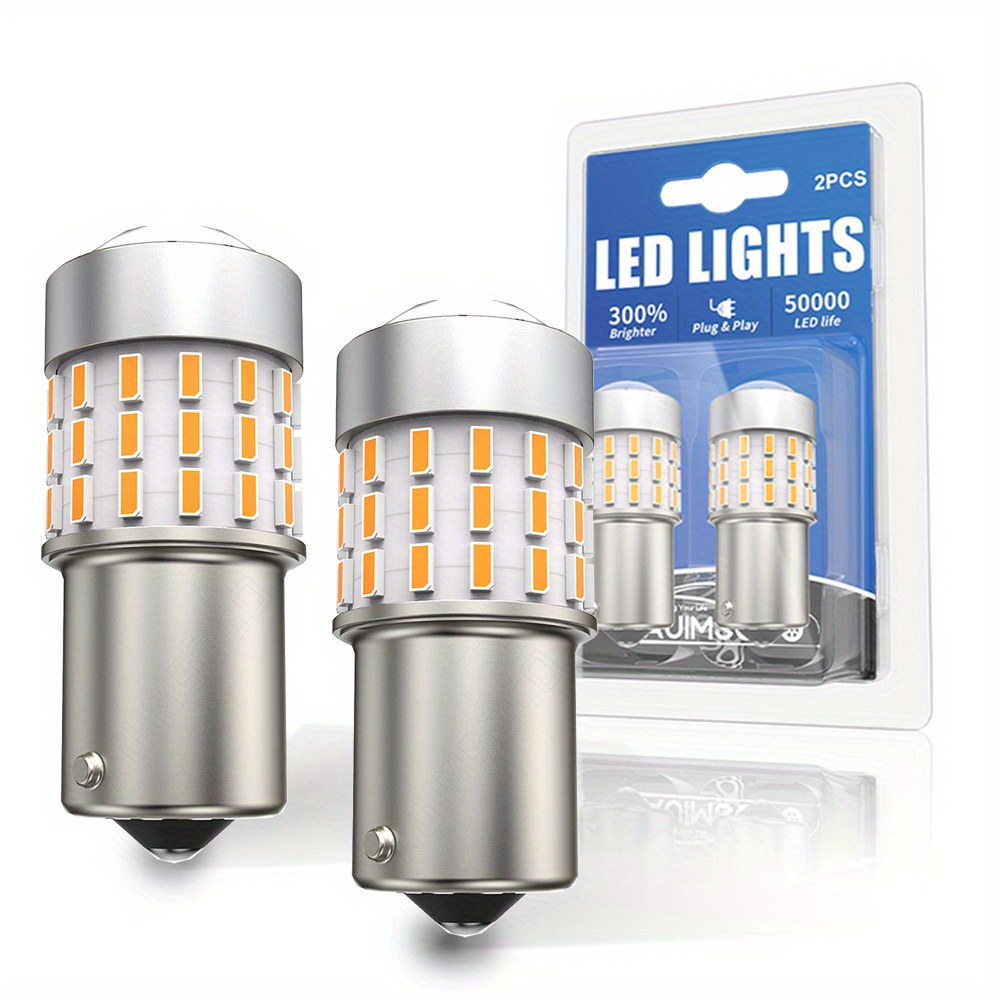TEMU 2pcs 1156 1206 1093 1129 P21w 7506 7527 Brake Turn Tail Signal Reverse Lamp White Led Light Bulb 1200lm Driving Lamp 12v Cold White Or Amber Or Red