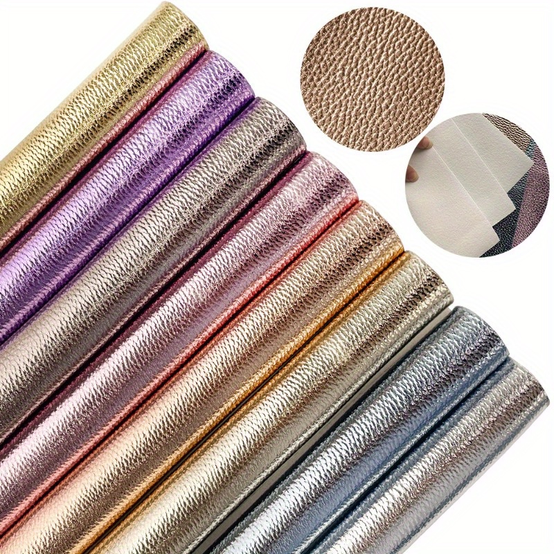 Faux Leather Sheets Set For Diy Crafts 8.26"x11.81" - Pattern Synthetic Leather Pack For Earrings, Keychains, Wallets, Embroidery - Assorted Colors Craft Leather Pieces, 200gsm - 8 Pieces
