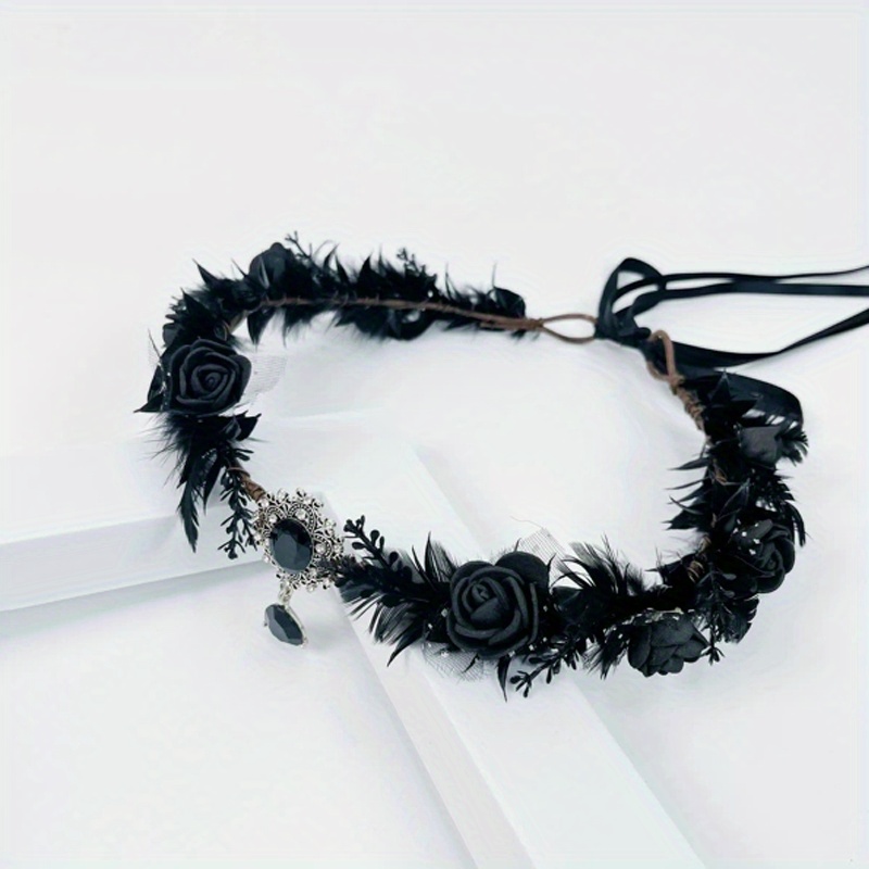 

Handcrafted Black Faux Feather Headband - Perfect For Party Decorations & Supplies